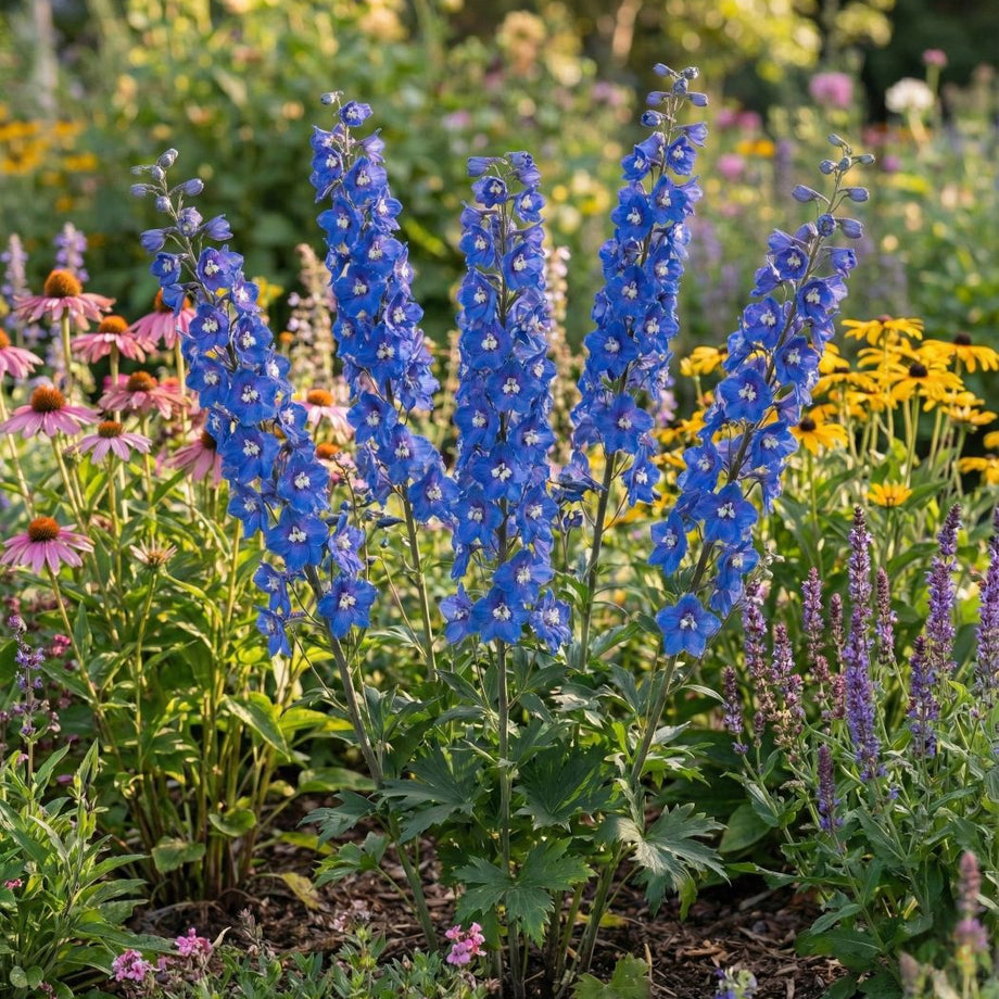 blue delphinium plants Aurora Blue Delphinium 250 Seeds
