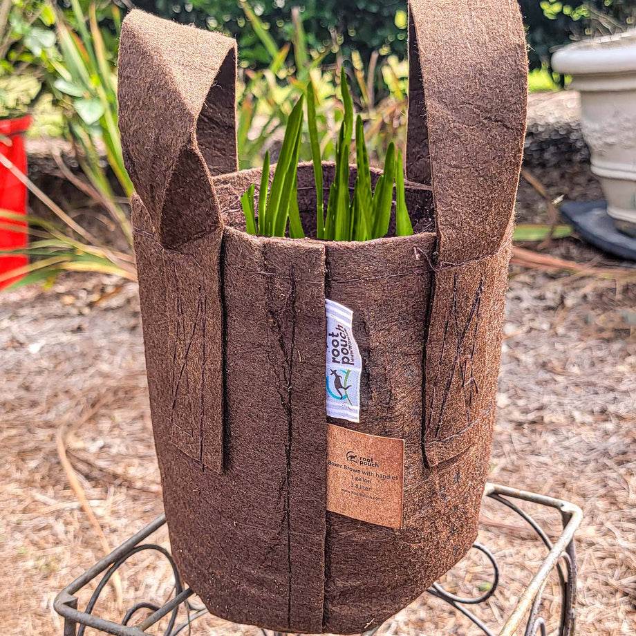 Root Pouch #01 Brown Multi Use 1gal Fabric Pot - Image 3